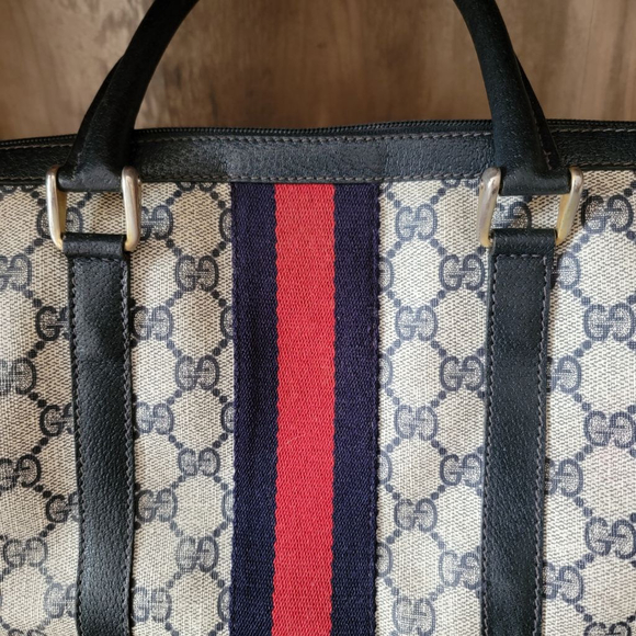 Vintage Gucci Accessory Collection 80s Boston Bag Monogram Leather Purse - Picture 6 of 13